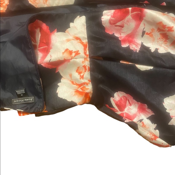 JESSICA HOWARD rose print pattern tea length casual formal dress plus size 16 - Picture 2 of 5